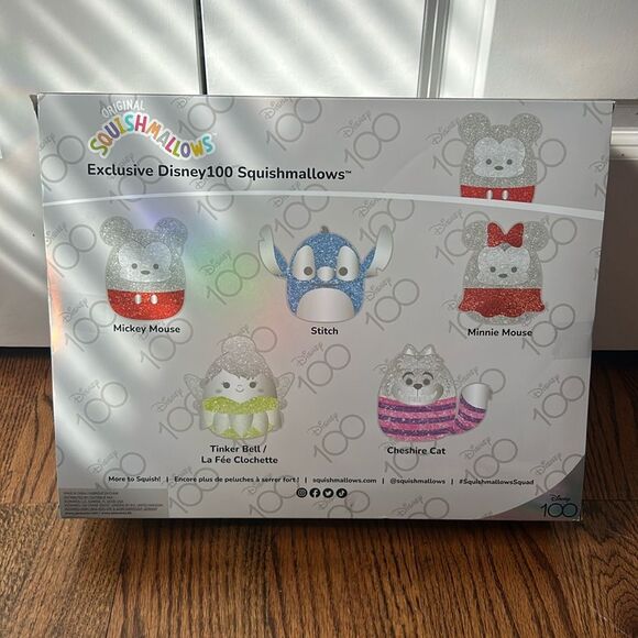 Disney 100 Squishmallows 5" Plush 5-pack Set Mickey Minnie Stitch Pooh Tink New - Picture 3 of 4